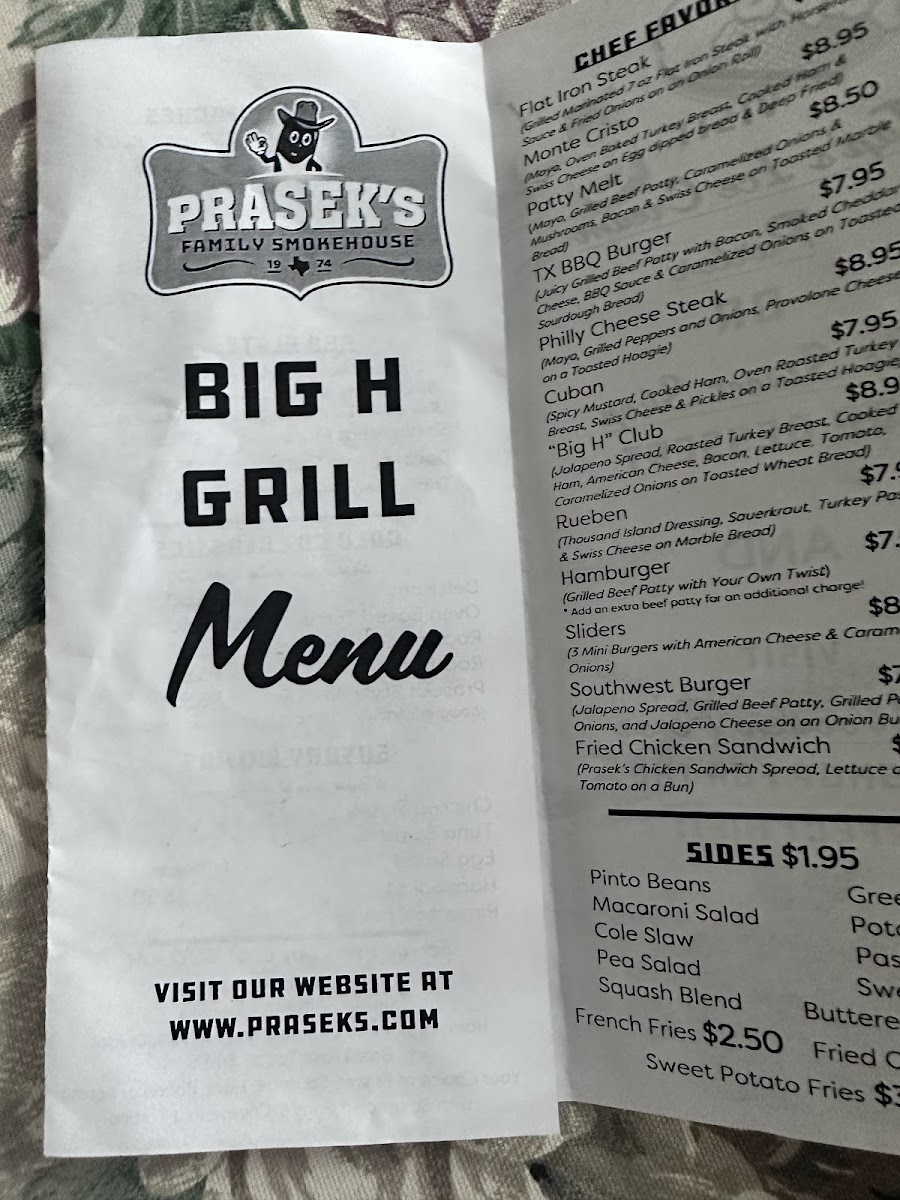 Prasek's Family Smokehouse Menu - Image 5