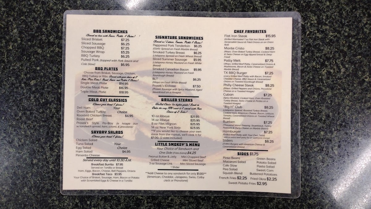 Prasek's Family Smokehouse Menu - Image 6